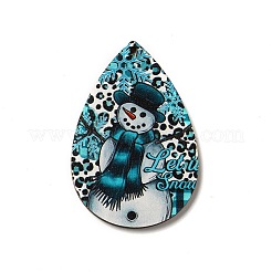 Большие подвески из дерева с односторонним принтом&nbsp;LS-WOOD-H102-03D