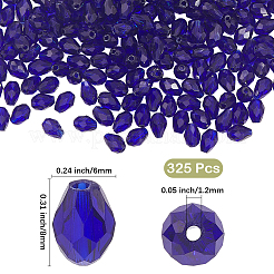 325шт прозрачные стеклянные бусины нити&nbsp;EGLA-PA0001-04C
