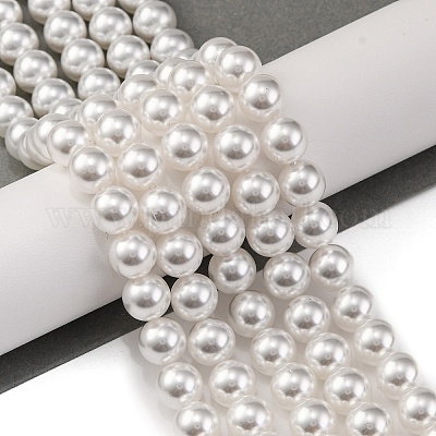 Выпечка окрашены перламутровый стекла жемчужные нити круглый шарик PEAR-H019-02C-04-1