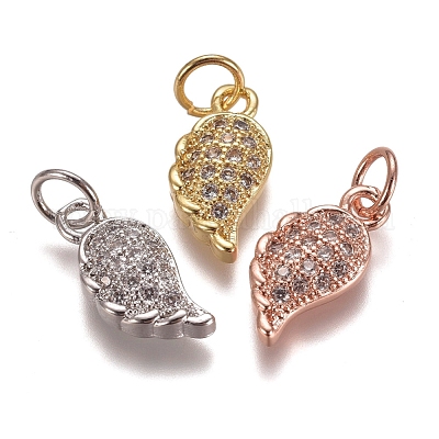 Латунные микропаве прозрачные кубические циркониевые подвески ZIRC-G153-25-1