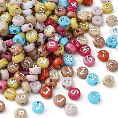 Непрозрачные разноцветные акриловые бусины&nbsp;MACR-YW0002-48B-1