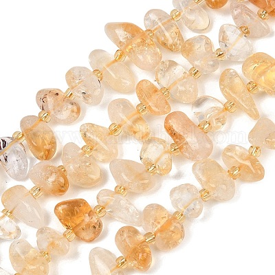 Природный желтый кварц нитей бисера&nbsp;G-K393-B03-1