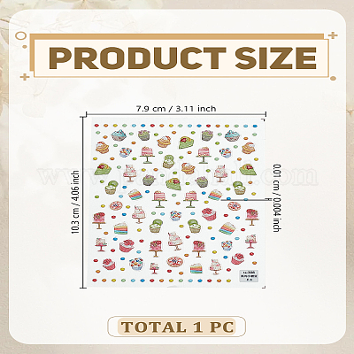Наклейки для ногтей в виде торта&nbsp;DIY-WH0899-96B-1