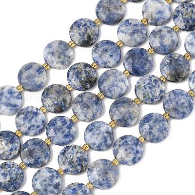 Натуральное синее пятно нитки из бисера яшмы&nbsp;G-A292-A10-01-1