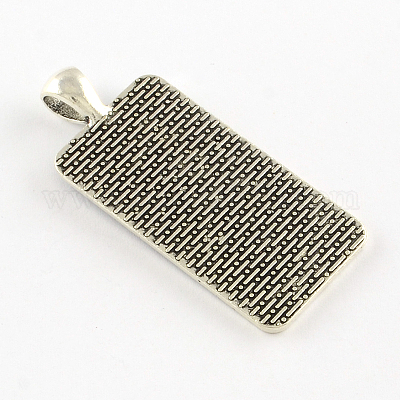 Тибетский стиль сеттинги прямоугольник сплава кулон кабошон TIBEP-Q055-01AS-RS-1