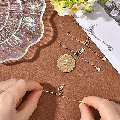 4 шт. двухцветные латунные концевые цепи&nbsp;FIND-YW0010-34-1