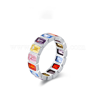 925 перстень из стерлингового серебра с микропаве из разноцветных кубических цирконий FS-WGC9F63-04-1