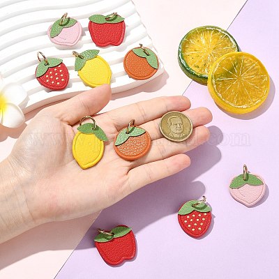 10 шт. 5 подвески из микрофибры и кожи с фруктовой серией&nbsp;FIND-CJ0005-21-1