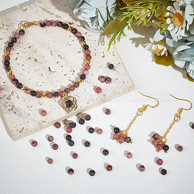 Природные родонит бисер нитей&nbsp;G-NB0005-33B-1