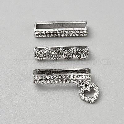3 шт. 3 стиля прямоугольные подвески для браслета из цинкового сплава для аксессуаров для часовых петель&nbsp;FIND-WH0111-649B-1