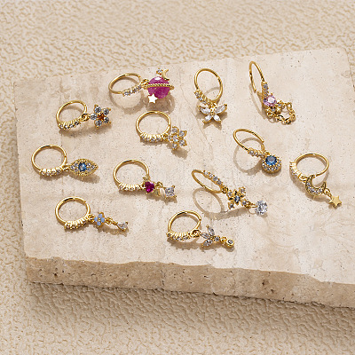 Латунные микро-паве кубические цирконии подвески кольца для носа WGB81FA-15-1