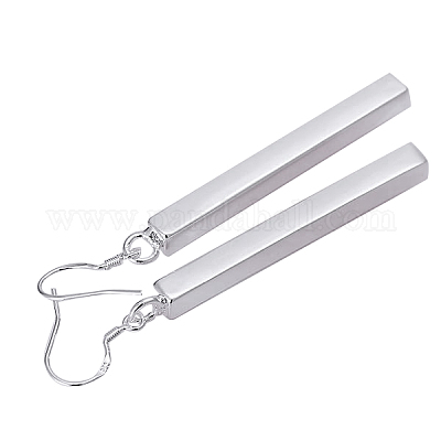 Серьги-подвески из латуни с серебряным покрытием EJEW-BB11991-1