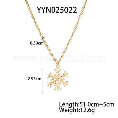 Элегантные женские ожерелья с подвеской в виде снежинки из нержавеющей стали 304 с белой эмалью XM2904-1