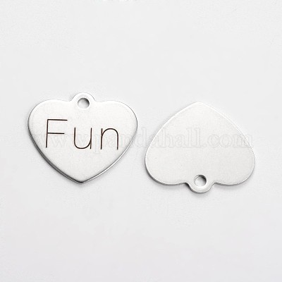 Не тускнеющие подвески в форме сердца из нержавеющей стали 201 STAS-L165-C15-1