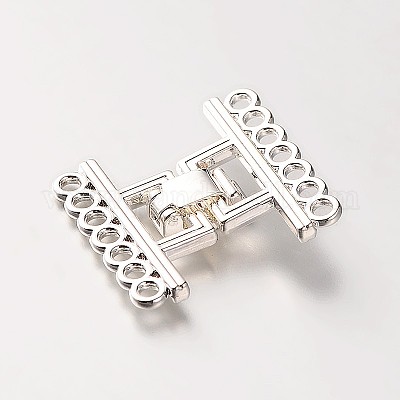 7 прядь из сплава и латунной складки на застежках PALLOY-N0112-03P-1