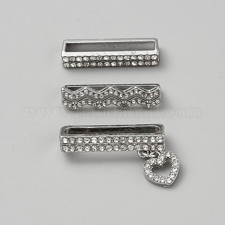 3 шт. 3 стиля прямоугольные подвески для браслета из цинкового сплава для аксессуаров для часовых петель FIND-WH0111-649B-1