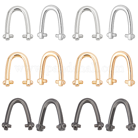 12 комплект 3-цветный сплав сумка боковая U-образная петля крючок&nbsp;DIY-WR0001-87-1