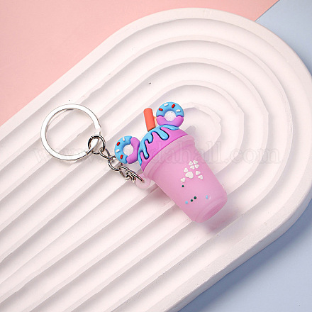 Брелок из ПВХ-пакета с молоком и чаем PW-WG2786B-02-1