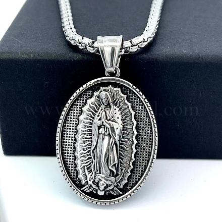 Греческая мифология панк религия нержавеющая сталь кулон Дева Мария ожерелья для мужчин GD4011-1