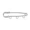 Iron Brooch Findings, 3-Holes Kilt Pins for Lapel Pins Makings, Platinum, 50x17x5mm, Hole: 3.5mm