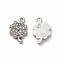 316 Surgical Stainless Steel with Crystal Rhinestone Charms, Clover, Stainless Steel Color, 12x8x2mm, Hole: 1mm