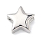 Star Brass Slide Charms, Long-Lasting Plated, Cadmium Free & Lead Free, Rack Plating, Platinum, 20.5x20.5x7mm, Hole: 8.5x3.5mm