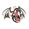 Alloy Enamel Pendants, Dragon, Golden, Flower, 24.5x34x1.2mm, Hole: 2mm