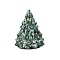 Resin Christmas Tree Display Decoration, with Natural African Jade Chips inside Statues for Home Office Decorations, 80x80x105mm