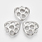 CCB Plastic Pendants, Heart, Platinum, 26.5x24.5x8.5mm, Hole: 2.5mm, about 220pcs/500g