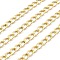 Aluminium Twisted Curb Chains, Unwelded, Faceted, Golden, 10x6.5x1.8mm