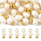 20Pcs Natural Cultured Freshwater Pearl Potato Charms, with 304 Stainless Steel Findings, Floral White, Real 18K Gold Plated, 12.4x6.7mm, Hole: 3.4mm