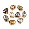Sew on Rhinestone, Glass Crystal Rhinestone Multi-Strand Links, with Brass Prong Settings, Garments Accessories, Faceted, Teardrop, Golden, 14x10x6.5mm, Hole: 1mm