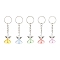 Heart Angel Acrylic & Alloy Keychains, with Iron Keychain Ring, Antique Silver, 8.9~9cm