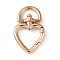 Zinc Alloy Swivel Clasps, Heart, Light Gold, 45x27x6mm, Hole: 14x7.5mm