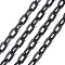Aluminium Cable Chains, Unwelded, Oval, Black, about 9x15x1.8mm