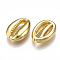 Brass Beads, Cowrie Shell Shape, Real 18K Gold Plated, 14x10x4mm, Hole: 0.8mm