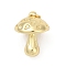Brass Pendants, Mushroom Charms, Long-Lasting Plated, Lead Free & Cadmium Free, Rack Plating, with Jump Ring, Real 18K Gold Plated, 19.5x15.5mm, Hole: 3.4mm