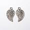 Tibetan Style Alloy Pendants, Cadmium Free & Nickel Free & Lead Free, Leaf, Antique Silver, 18x10x1mm, Hole: 1.5mm