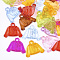 Transparent Acrylic Pendants, Clothes, Mixed Color, 23x27.5x3.5mm, Hole: 3mm