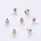 304 Stainless Steel Bullet Clutch Earring Backs, with Silicone Pads, Earring Nuts, Golden, 11.5x7mm, Hole: 0.5~0.9mm