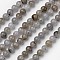 Natural Labradorite Beads Strands, Round, Gray, 4mm, Hole: 1mm, about 92pcs/strand, 15.2 inch