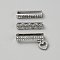 3Pcs 3 Styles Rectangle Zinc Alloy Watch Band Charms for Watch Loops Accesssories, with Rhinestone, Platinum, 6~16x23.5~24x4~6.5mm, Hole: 21x3mm, 1pc/style