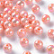 Opaque Acrylic Beads, AB Color Plated, Round, Light Salmon, 8x7mm, Hole: 2mm, about 1745pcs/500g