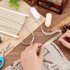 Кружевная отделка из блестящего полиэстера с эффектом металлик&nbsp;OCOR-WH0074-93B