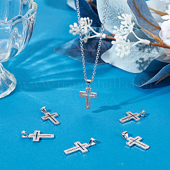 6 шт. подвески крест-накрест из латуни с микропаве из прозрачного кубического циркония&nbsp;KK-BBC0016-27