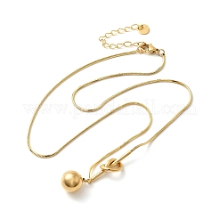 Ожерелья с круглыми подвесками в виде шариков из нержавеющей стали 304 для женщин&nbsp;NJEW-U031-05G