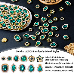 100 шт. пришивные стразы в форме капли/сердца/звезды&nbsp;GACR-TA0001-07C