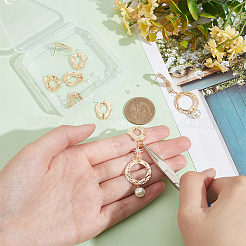 12 шт. латунная ажурная закрученная каплевидная фурнитура для сережек-гвоздиков&nbsp;KK-BC0011-37