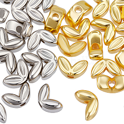 50шт 2 цвета латунные бусины&nbsp;KK-BBC0018-23