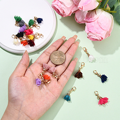 20 шт. подвесные украшения из ткани с цветами&nbsp;HJEW-YW00133